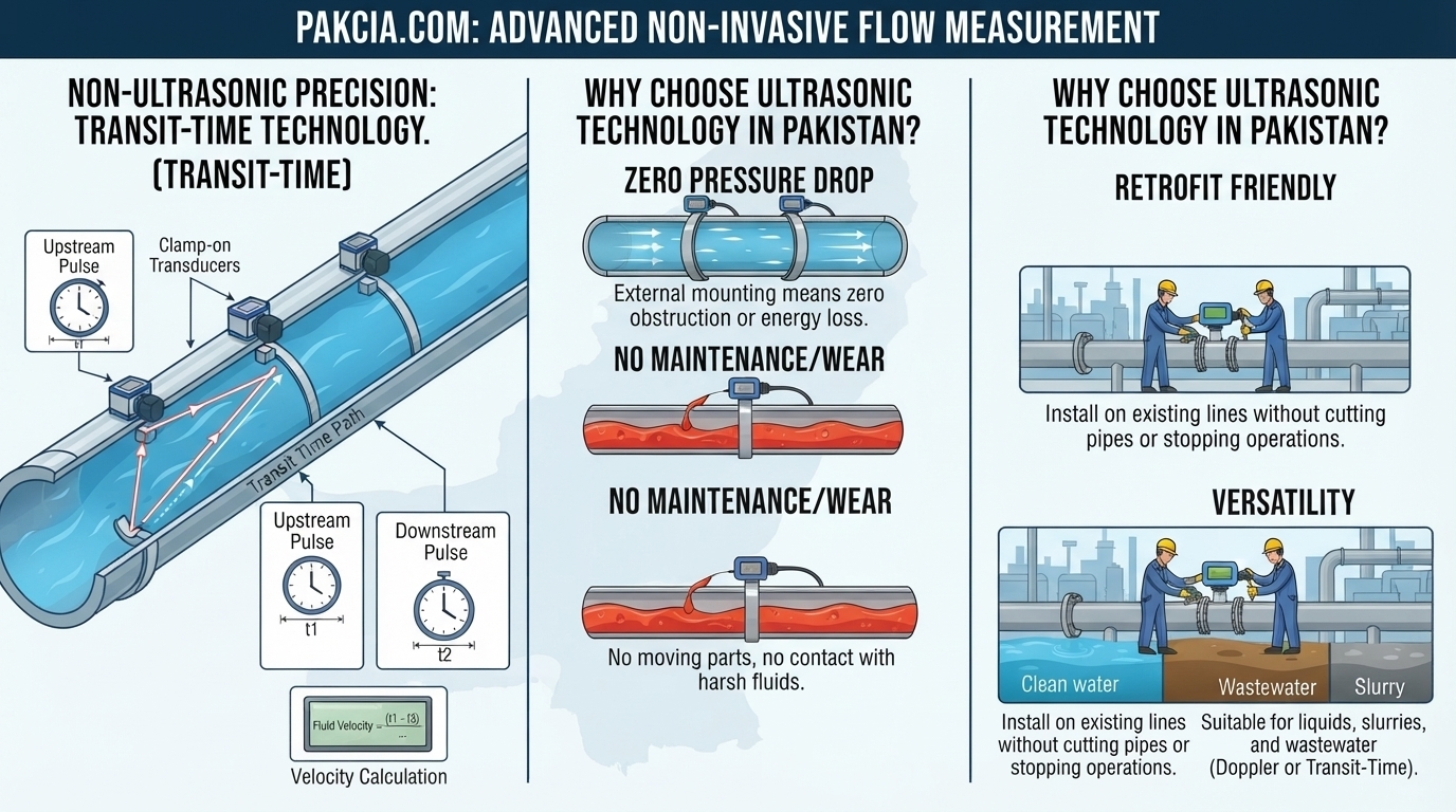 Non-Invasive Precision: Ultrasonic Flow Meters in Pakistan